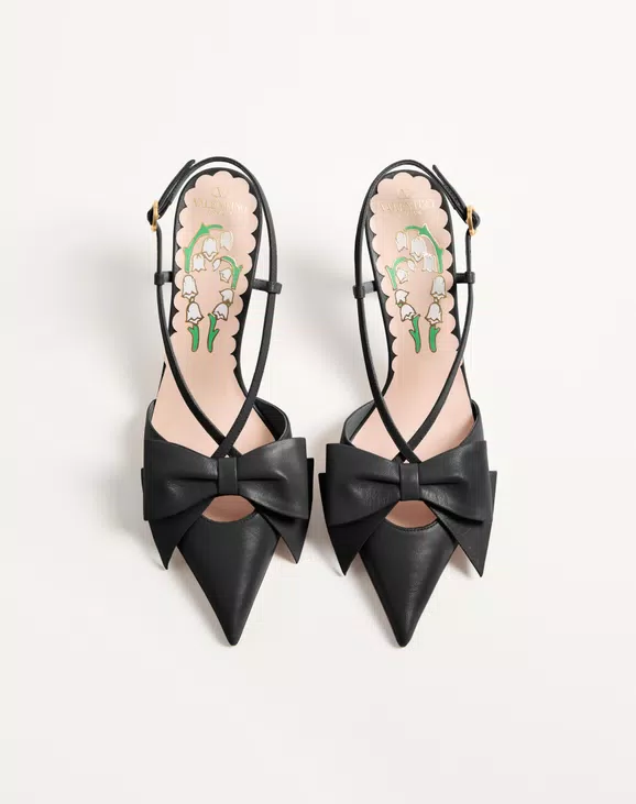 Valentino Bowow Slingback Pumps In Kidskin 85Mm - Image 5
